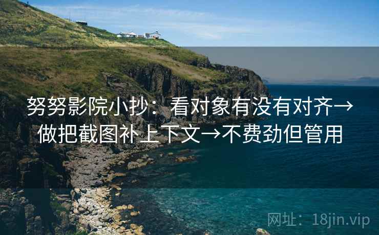 努努影院小抄：看对象有没有对齐→做把截图补上下文→不费劲但管用