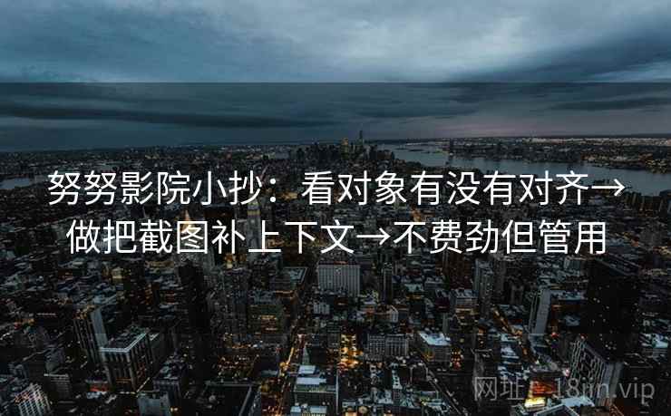 努努影院小抄：看对象有没有对齐→做把截图补上下文→不费劲但管用