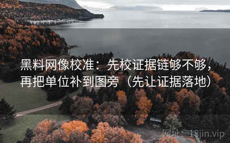 黑料网像校准：先校证据链够不够，再把单位补到图旁（先让证据落地）